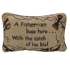 Decorative Lumbar Pillow - Fishing Theme
